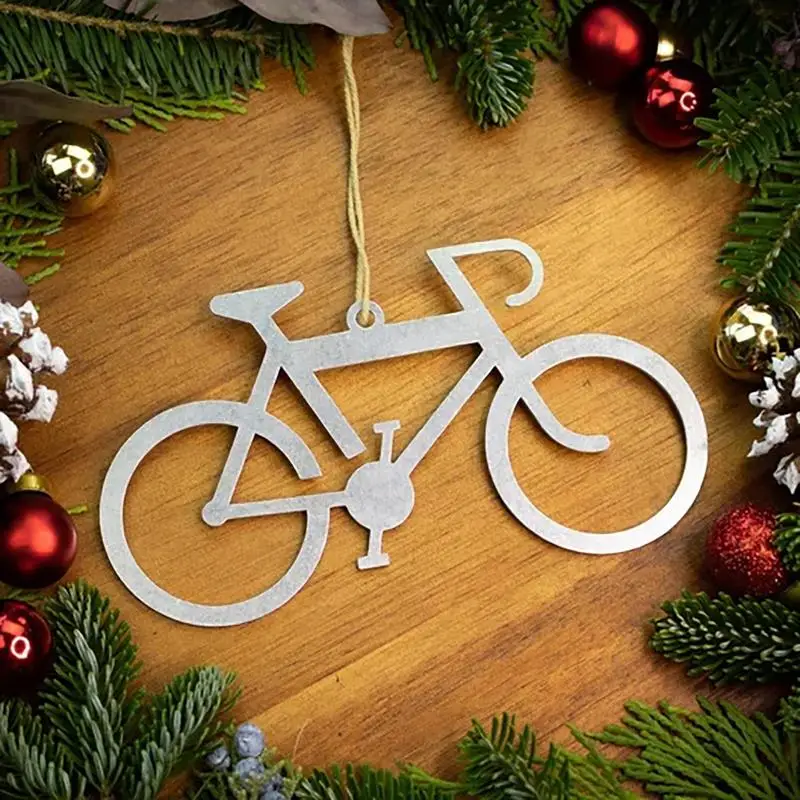 Metal Bicycle Ornaments Creative Christmas Tree Pendant Metal Bike Decor For Hanging On Your Christmas Tree Mantel Doorway