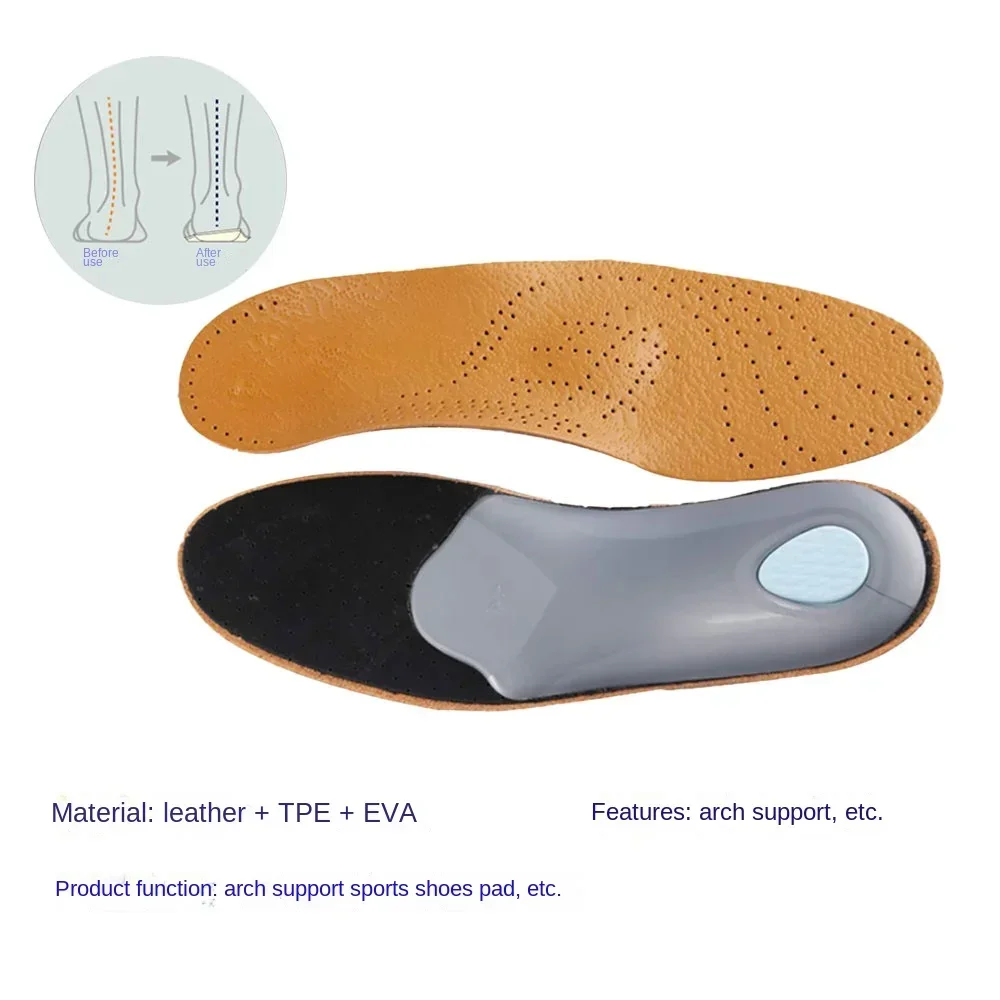 Leather Orthotic Insole For Flat Feet Arch Support Orthopedic Shoes Sole Insoles For Feet Men Women Children O/X Leg Corrected