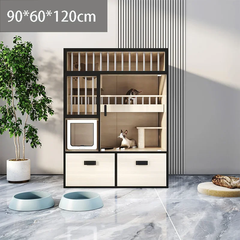 Multi-story luxury solid wood pet house villa furniture