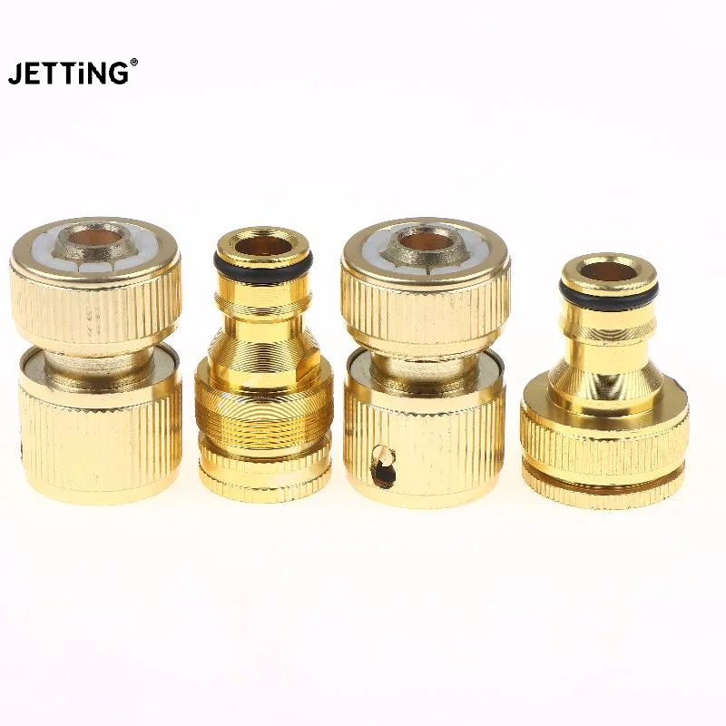 2pcs Standard Aluminum Hose Connector Set - 4/6'' Tap Fitting Quick Connect For Garden Pipes Hose Connector