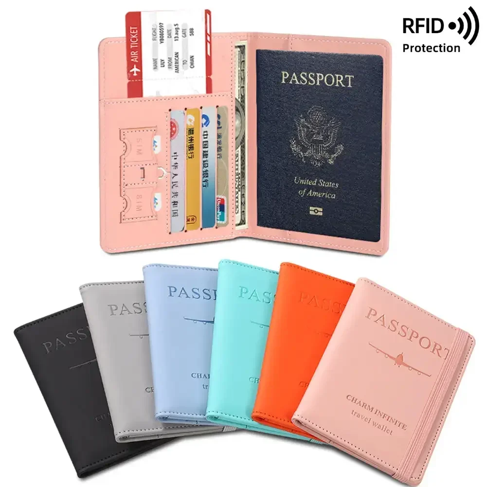 Male Travel Accessories Hand Carry Passport Business Cards Men PU Leather Wallet Travel Passport Purse Card Holder Wallet