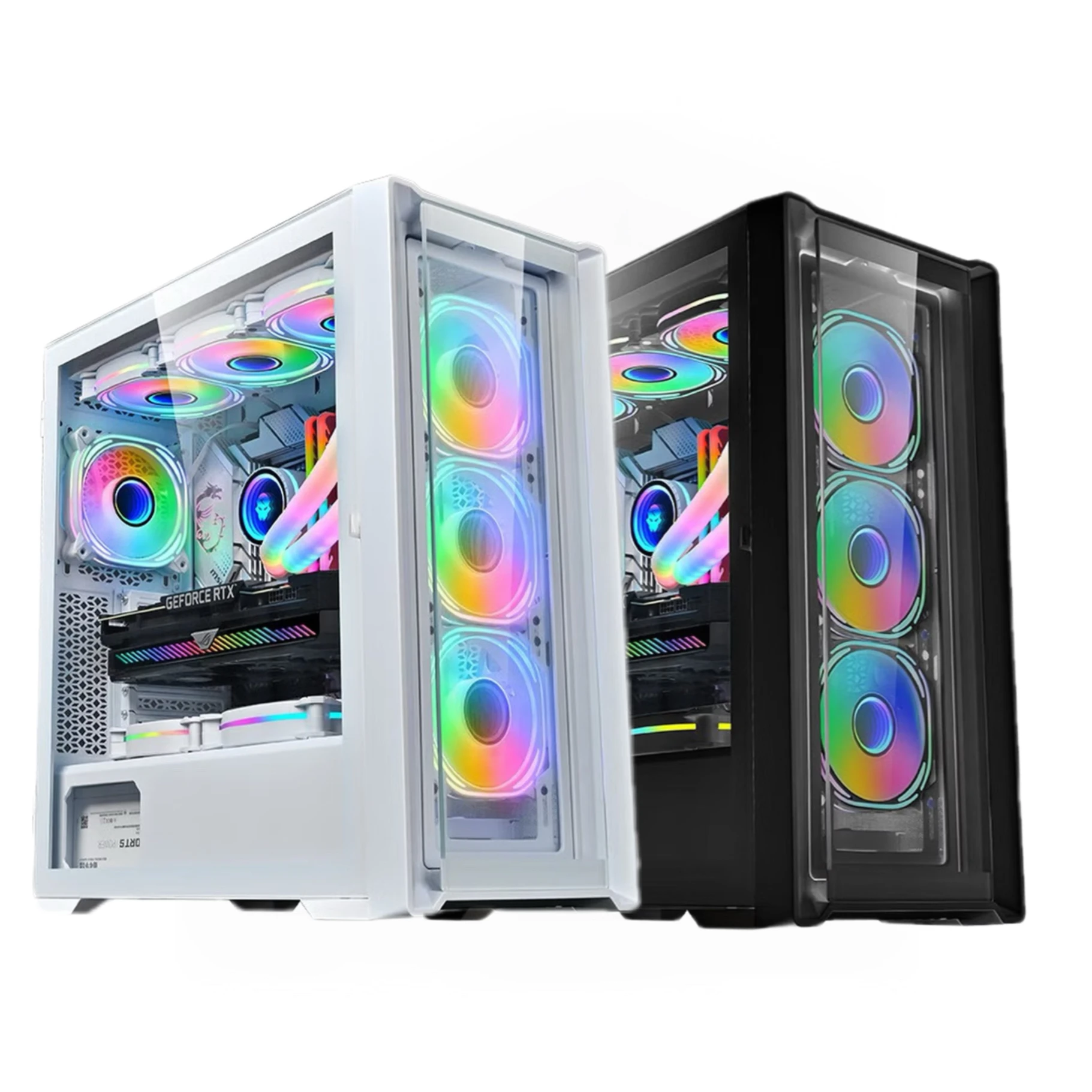 WJCOOLMAN JueChen 360 E-ATX caja de computadora de escritorio con iluminación lateral de vidrio compatible con refrigeración por agua de 360 mm