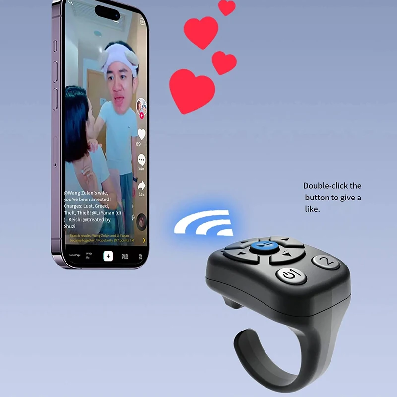 جهاز التحكم عن بعد اللاسلكي من Xiaomi MIJIA، جهاز النقر المستمر للصفحة، جهاز النقر المستمر للكتب الإلكترونية، زر سيلفي، التمرير الجديد