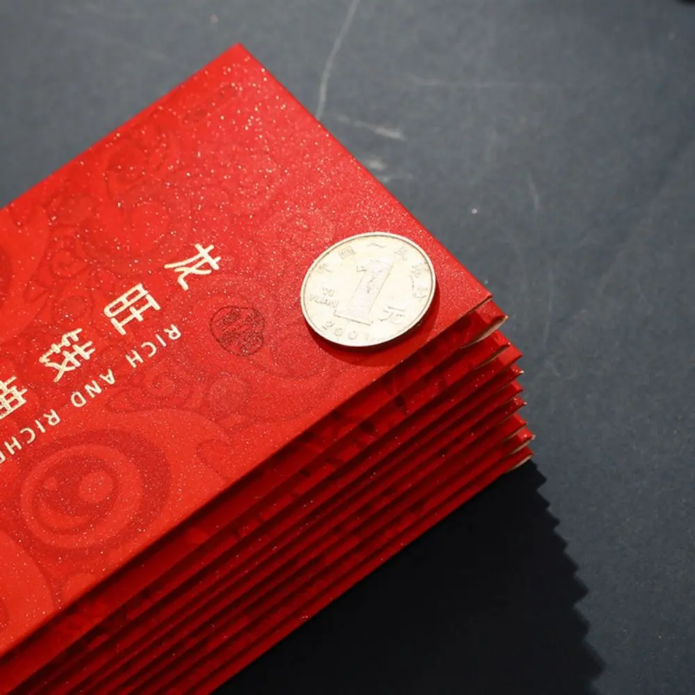 6Pcs/set Paper Dragon Zodiac Red Packet Hot Stamping Cute New Year Red Envelopes Printing Lucky Red Packets Spring Festival