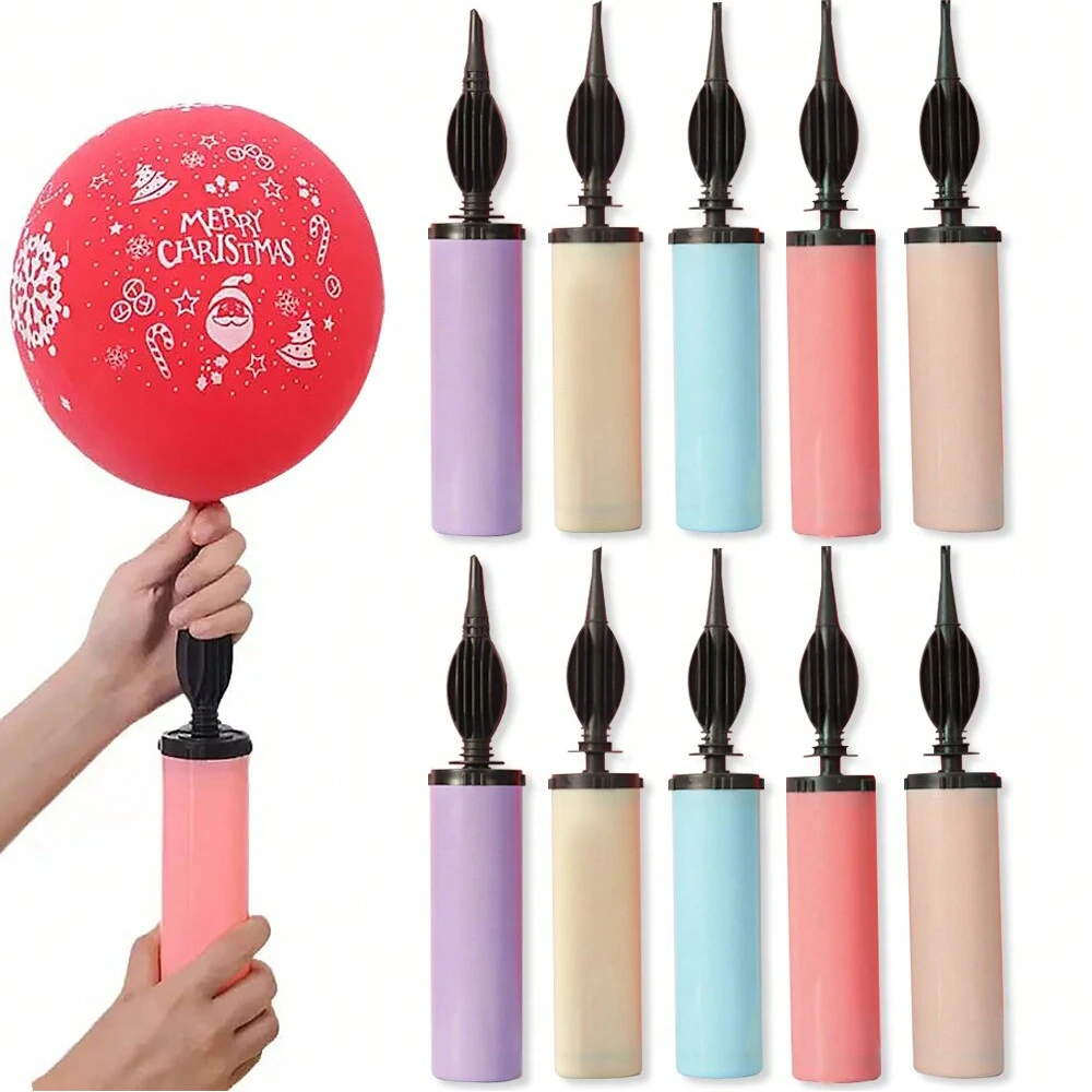 1pc Random Balloon Pump Air Inflator Hand Push Portable Useful Balloon Accessories for Wedding Birthday Party Decor Supplies