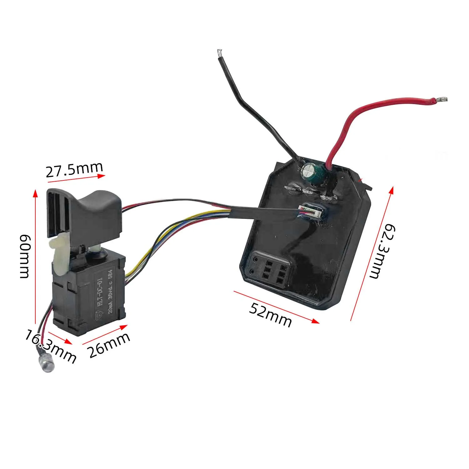 1pc 18/21V Brushless Lithium Drill Switch Control Board Replacement Part Power Management For Electric Drill Accessories