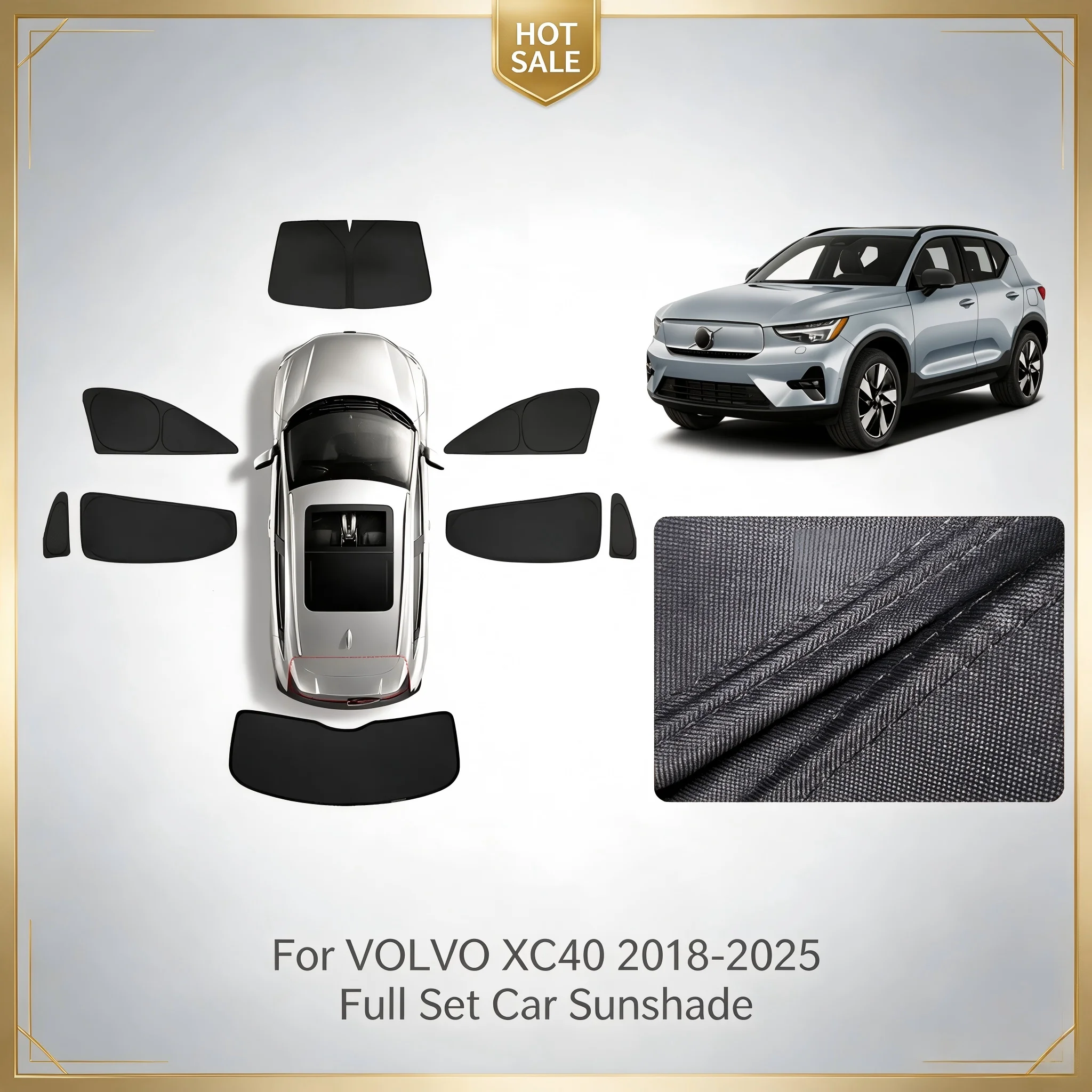 Side Window Privacy Curtain For VOLVO XC40 2018-Present Anti UV Heat Insulation Sunshade Auto Interior Accessories
