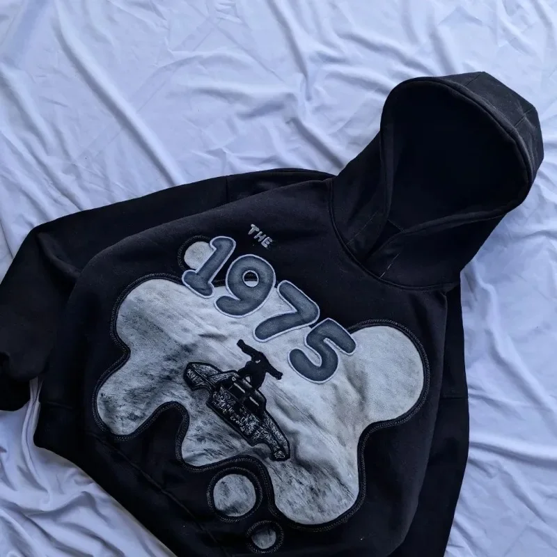 Hoodie ukuran besar bercetak huruf baru mode Eropa dan Amerika wanita Y2k Harajuku Punk Gotik kasual Sweatshirt ritsleting pria