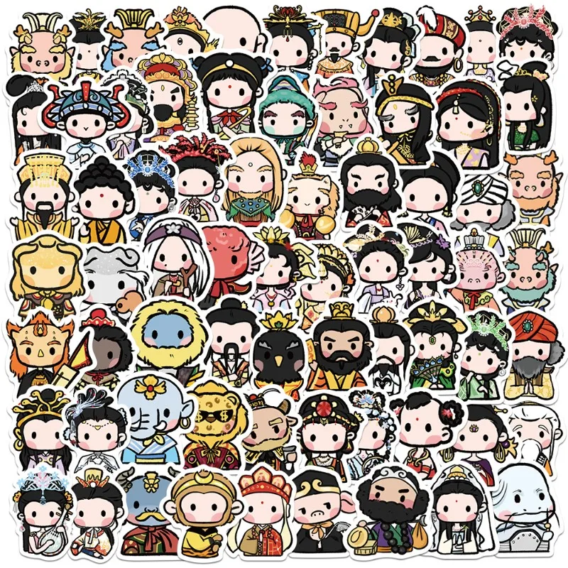 

70 шт. наклейки «Путешествие на Запад», чемодан, чашка с водой, канцелярские принадлежности, декоративные наклейки для ноутбука, холодильника