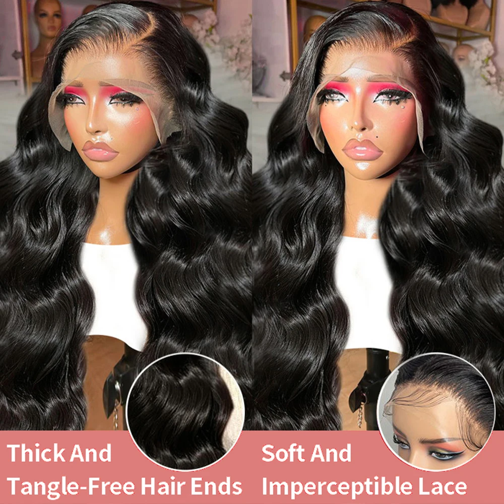 40 بوصة الجسم موجة 13x6 360 كامل HD الدانتيل الشفاف الباروكة الأمامية 13x4 الدانتيل الجبهة 7x5 غلويليس الشعر البشري قبل قطعها الباروكات 250%
