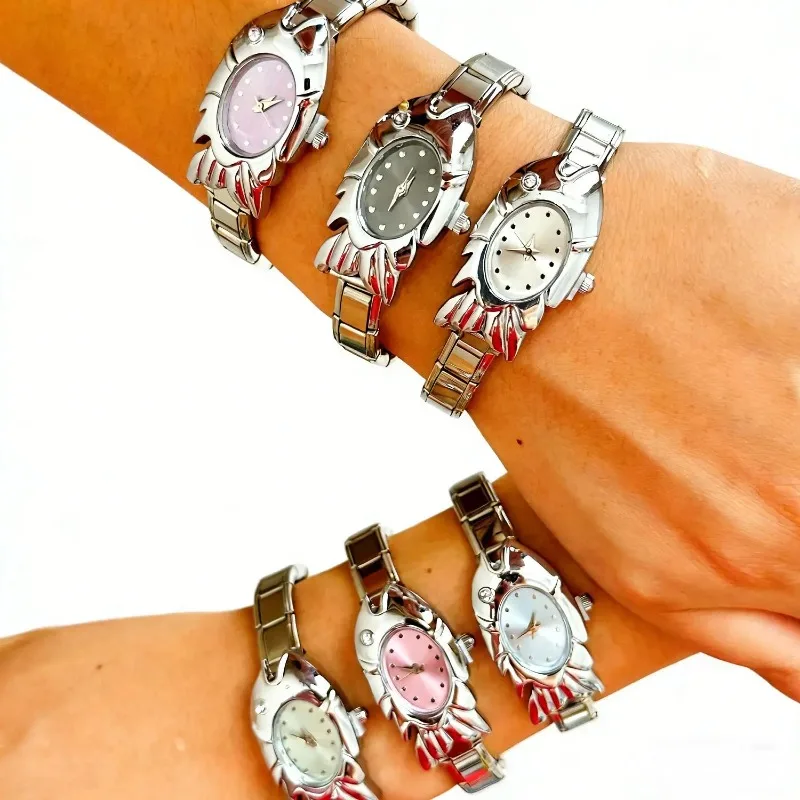 Fashion Niche Creative Design Women's Modular Watch Stainless Steel Band Unique Case Casual Party Dress Bracelet Wrist watch