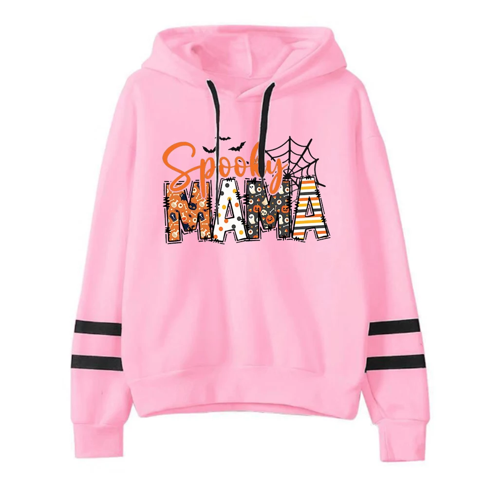 

Spooky Mama Hoodies Retro Halloween Top for Mother Halloween Mama Sweatshirt Spooky Season Retro Women Clothing