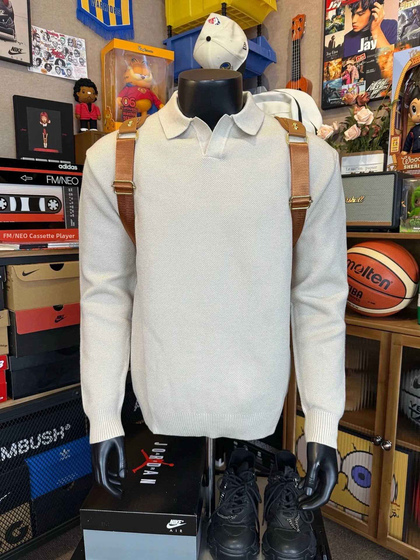 

Caramel Elastic Slim Fit Men's Knitwear Autumn Winter Mature Stable Base irt American cher Collar Knitted Sweater