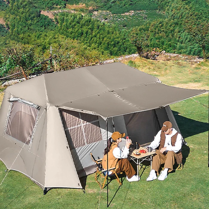 Tende per famiglie glamping di lusso da campeggio all'aperto impermeabile grande tenda automatic per attrezzature da campeggio