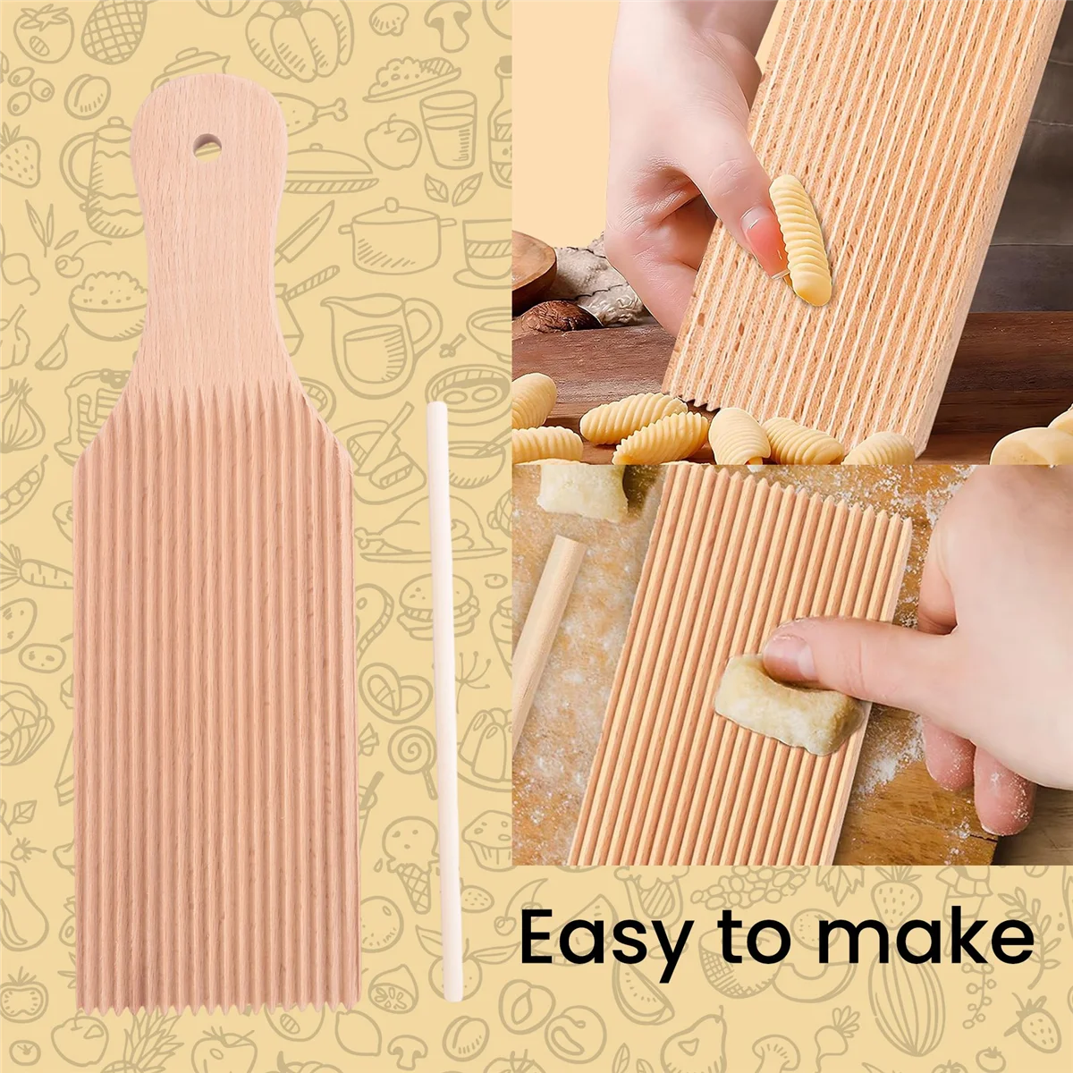 ABNP Noodles Houten Botertafel en Ijslolly Maken Gemakkelijk Zelfgemaakte Pasta en Non-stick Boter Pasta Board Gnocchi Roller