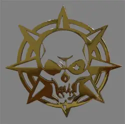 Skull Metal sticker cf Peripheral Gold Headshot phone Metal sticker Universal laptops, tablets, power banks and cars