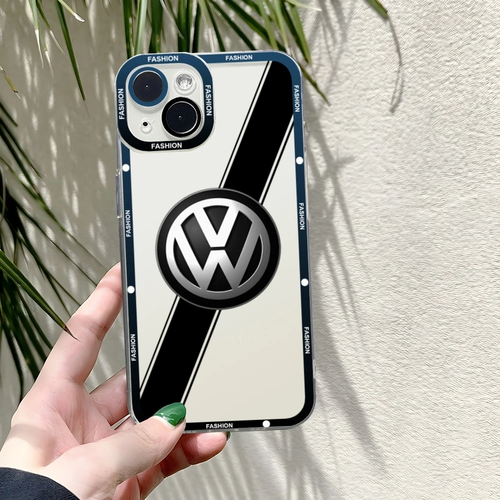 VolkswagenESS Car LOGO Mouse Pad Transparent for iPhone 15 15ProMax 13 14 12 11 Pro Max Mini Angel Eyes Soft Cover