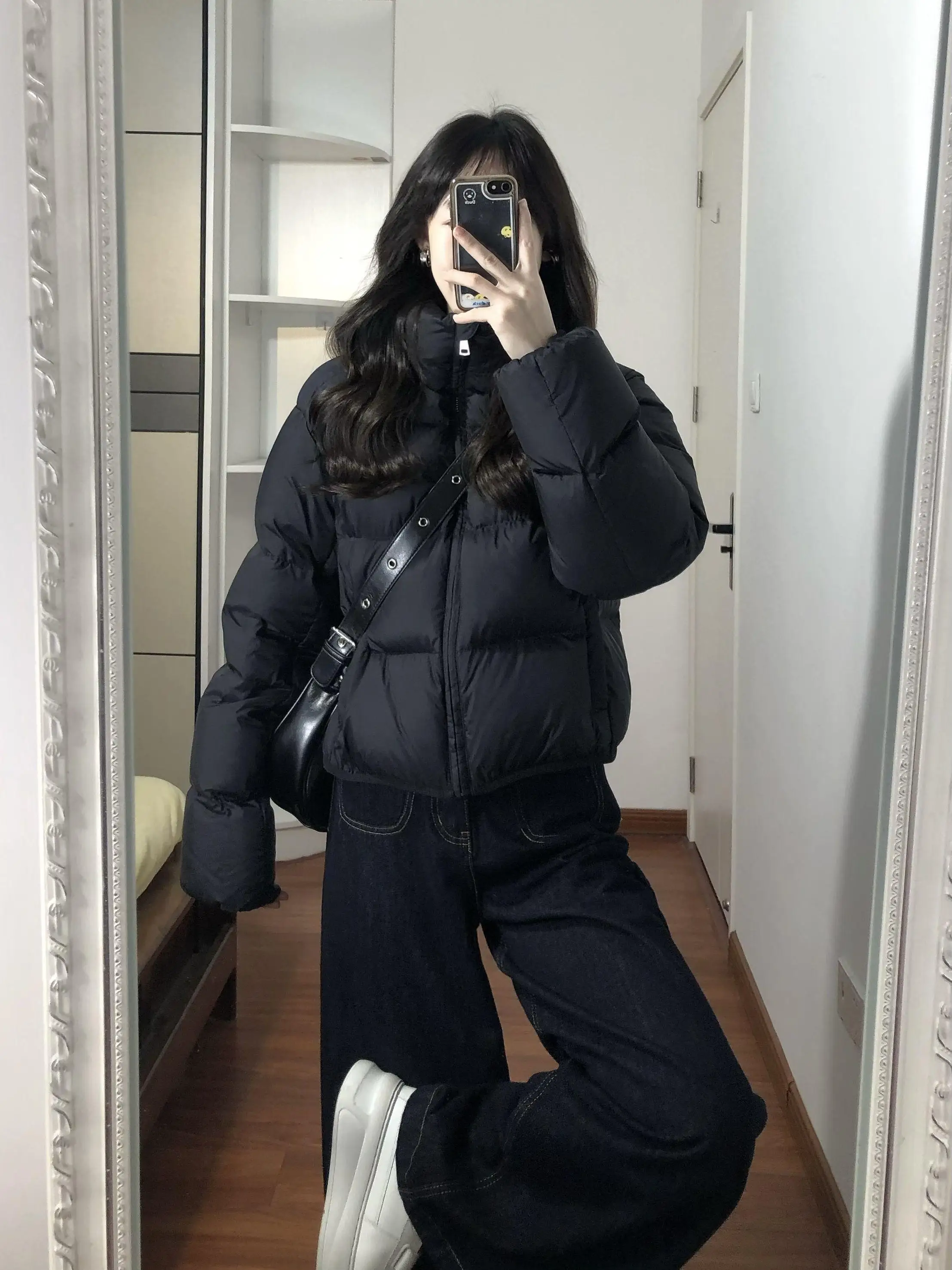 

Американская ретро-куртка из утолщенного хлопка с воротником-стойкой, женская зимняя теплая свободная хлопковая куртка, стильная и привлекательная.