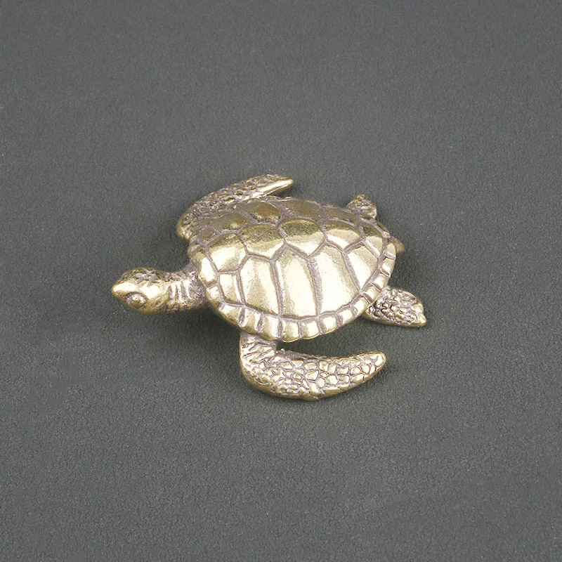 Brass Sea Desktop Ornament, Turtle Sculpture Craft, Creative Tea Pet Decoration, Old Bronze Ware Wholesale