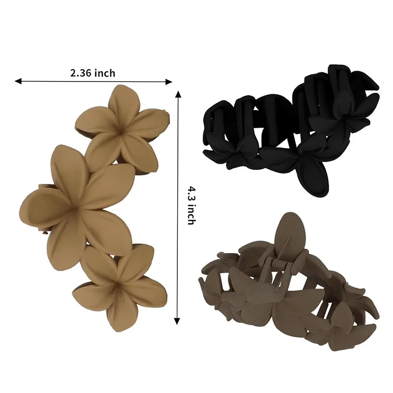 4PCS Flower Hair Clip Female Vintage Temperament Versatile Plate Hair Clip Headdress Frosted Shark Clip Grab Clip Hair Accessori image 4
