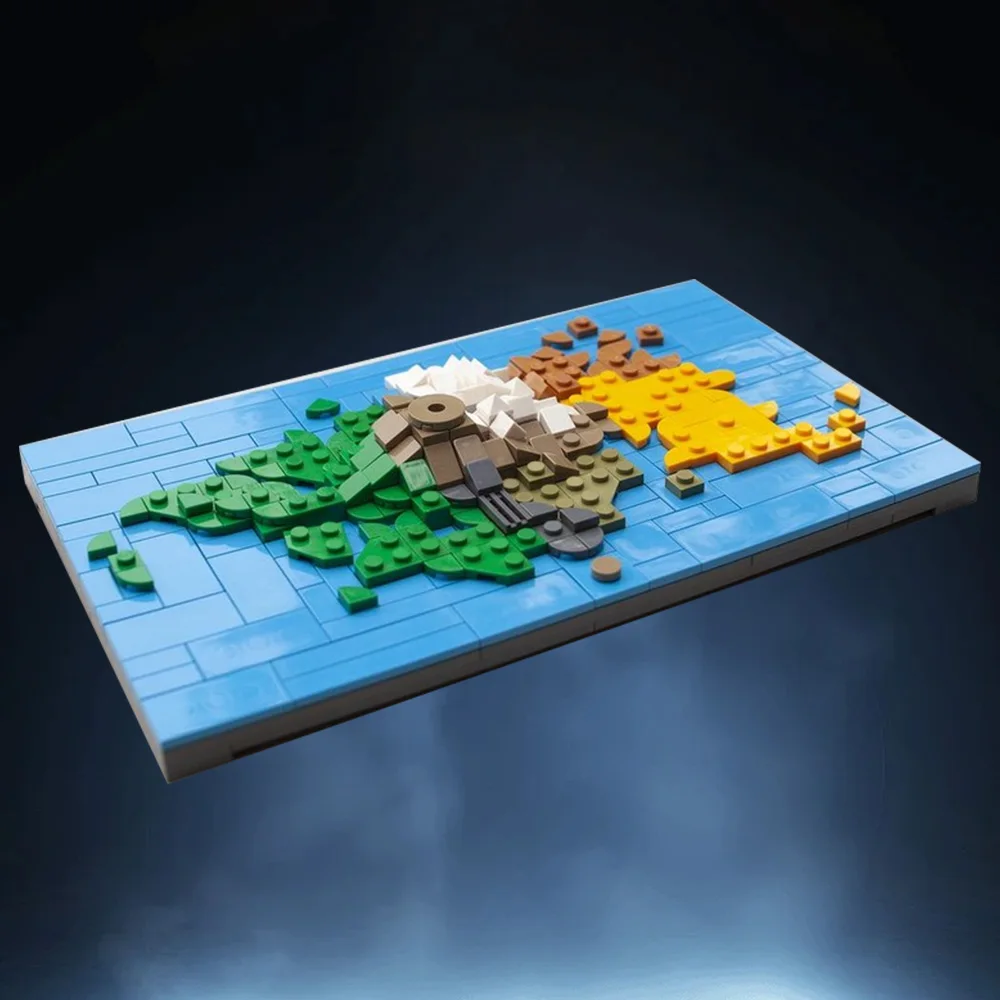 MOC 3D 地図の島マタヌイ島ビルディングブロックモデル立体地理地図レンガ diy 組み立ておもちゃ子供のギフト