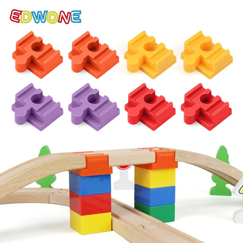 Wooden Train Track Connector Universal Wooden Tracks Connectors Accessories Adapters fit for Brand Train Rail Toys Gifts