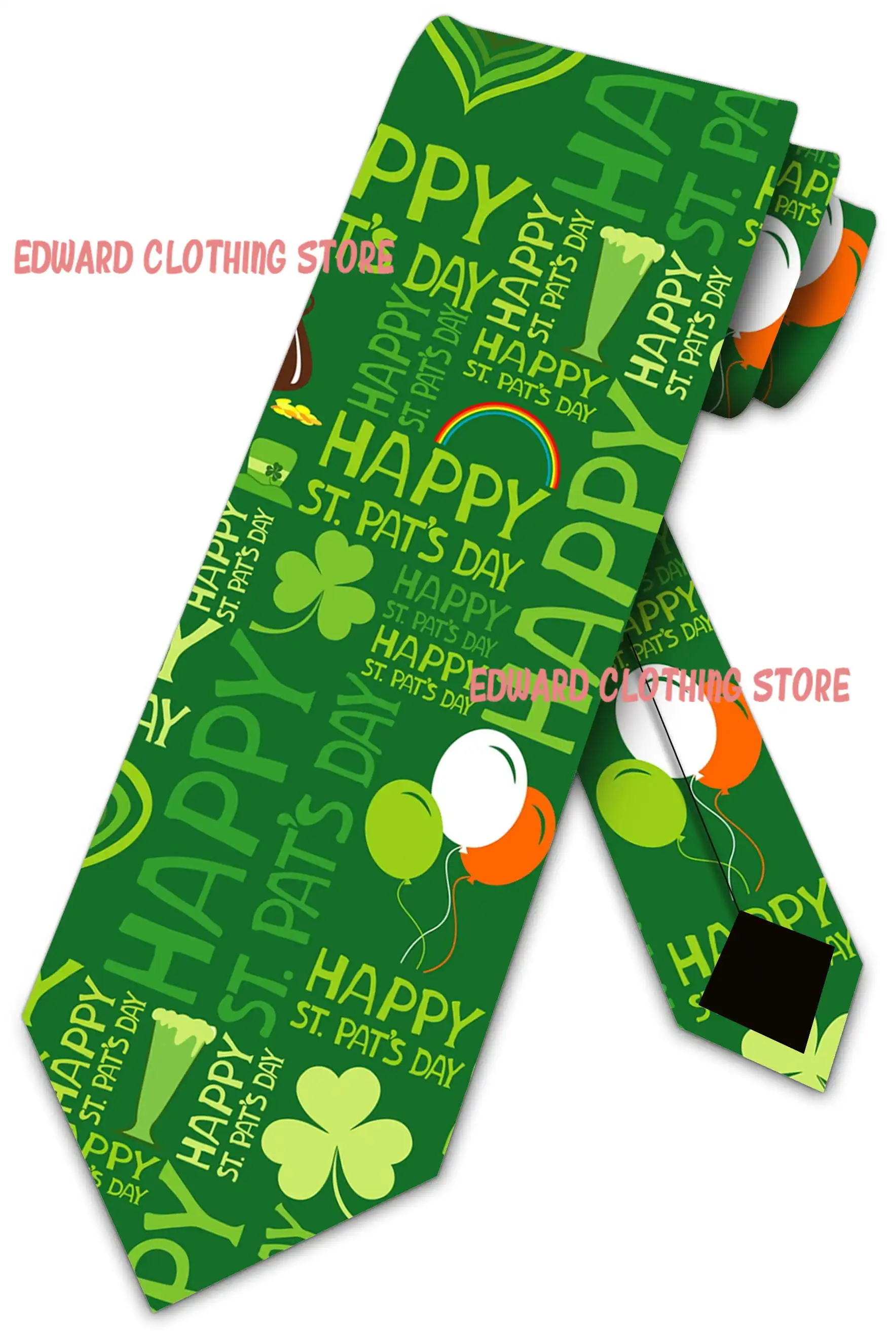 St Patricks Day Ties Clover Tie Irish Necktie St. Patrick's Day Ties Collar Tie Men Wedding Necktie Accessories