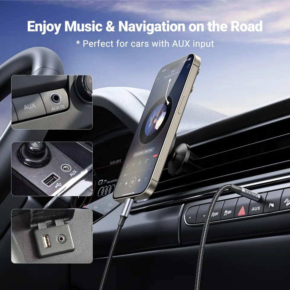 UGREEN USB C to 3.5mm Audio Aux Cable Type C 3.5 mm Headphone Male Jack Plug Adapter Car Auxiliary Stereo Cord for iPad Phone - 4