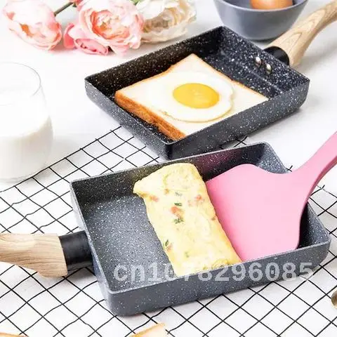 

Gas Cooker Kitchen Accessories Only Use for Frying Pan Tamagoyaki Omelette Black Non-Stick Pan Fry Egg Pan Pancake Kitchen Pot