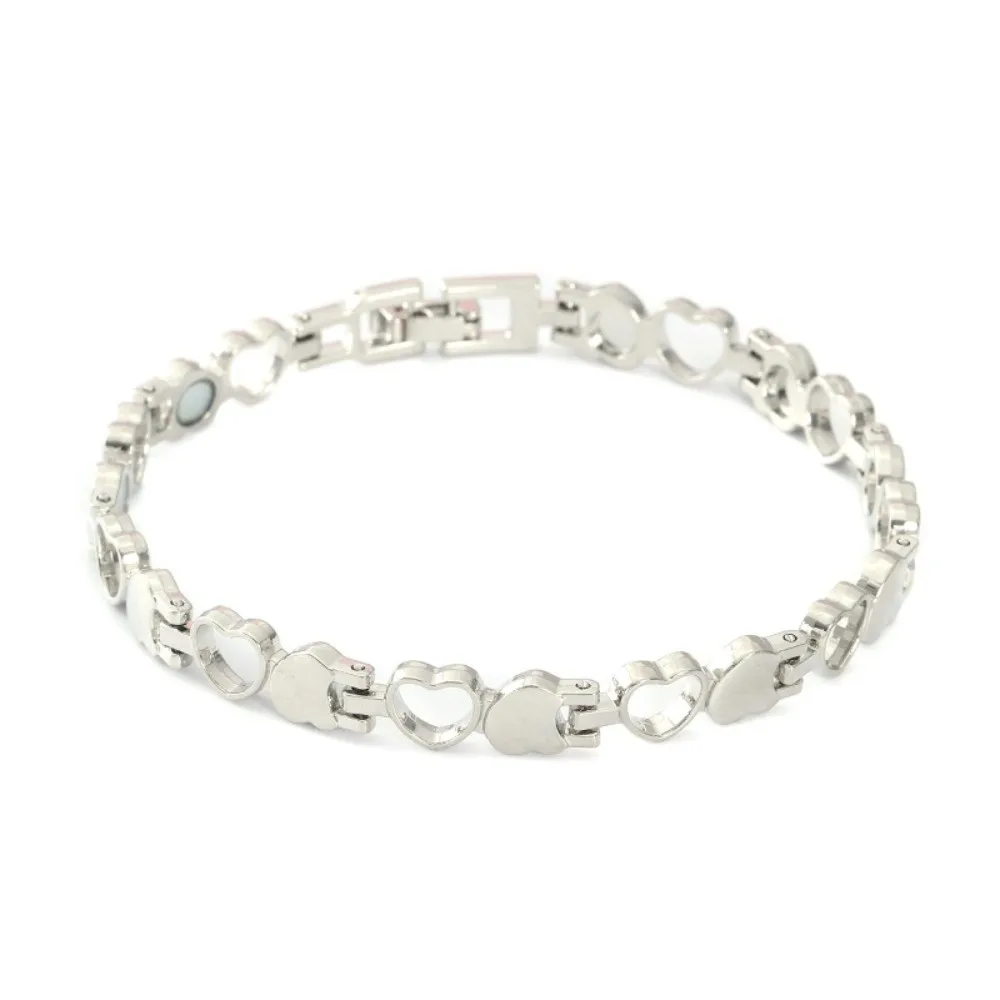Modern Heart Shape Health Magnetic Bracelet Anti Radiation Magnetic Germanium Bangles Women Girls Bangle Daily Wear