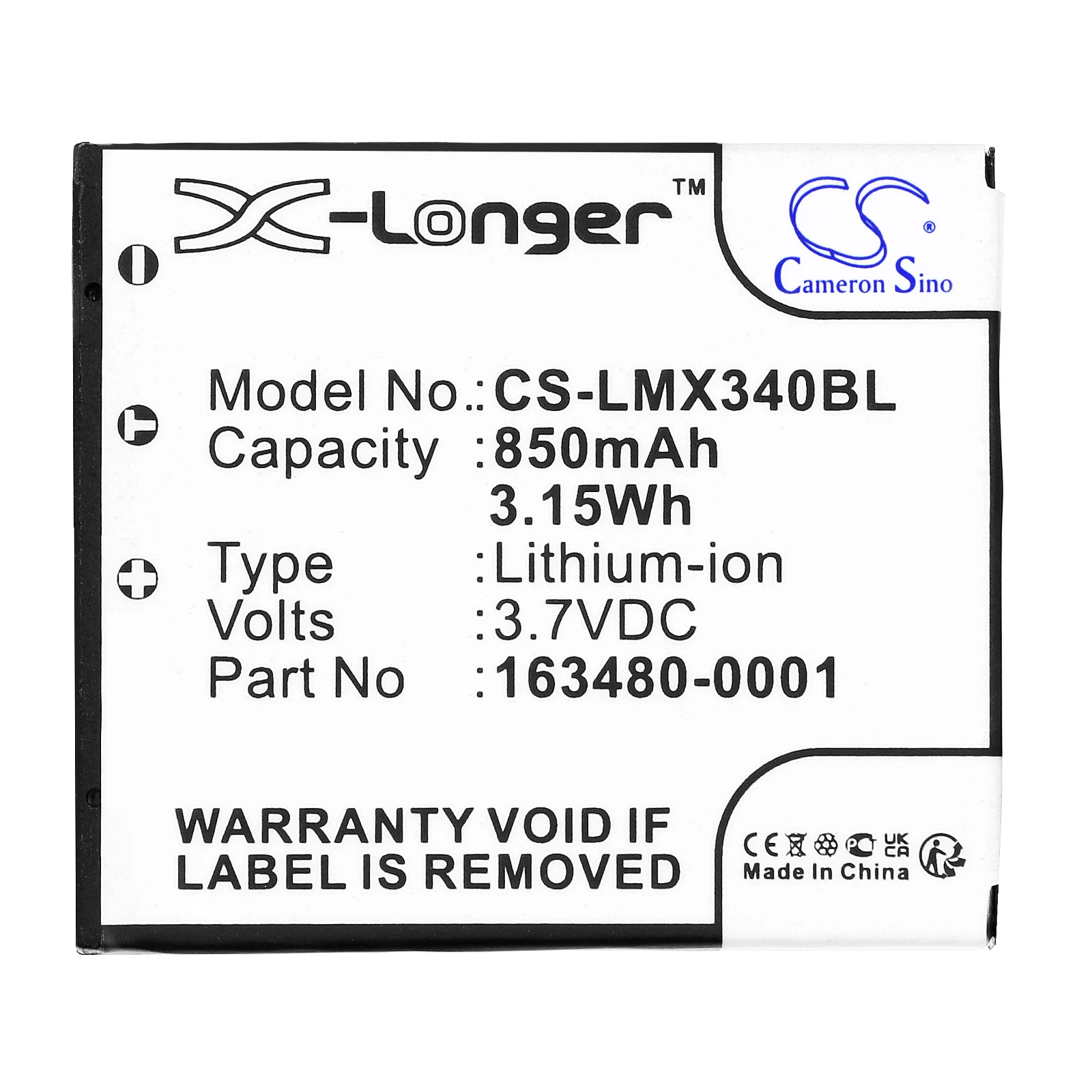Barcode Scanner Battery For Honeywell:163480-0001,50129434-001FRE,865037,HHPI363,Voyager 1602G,8650,8670,LXE:8650A376,LX34L1-G