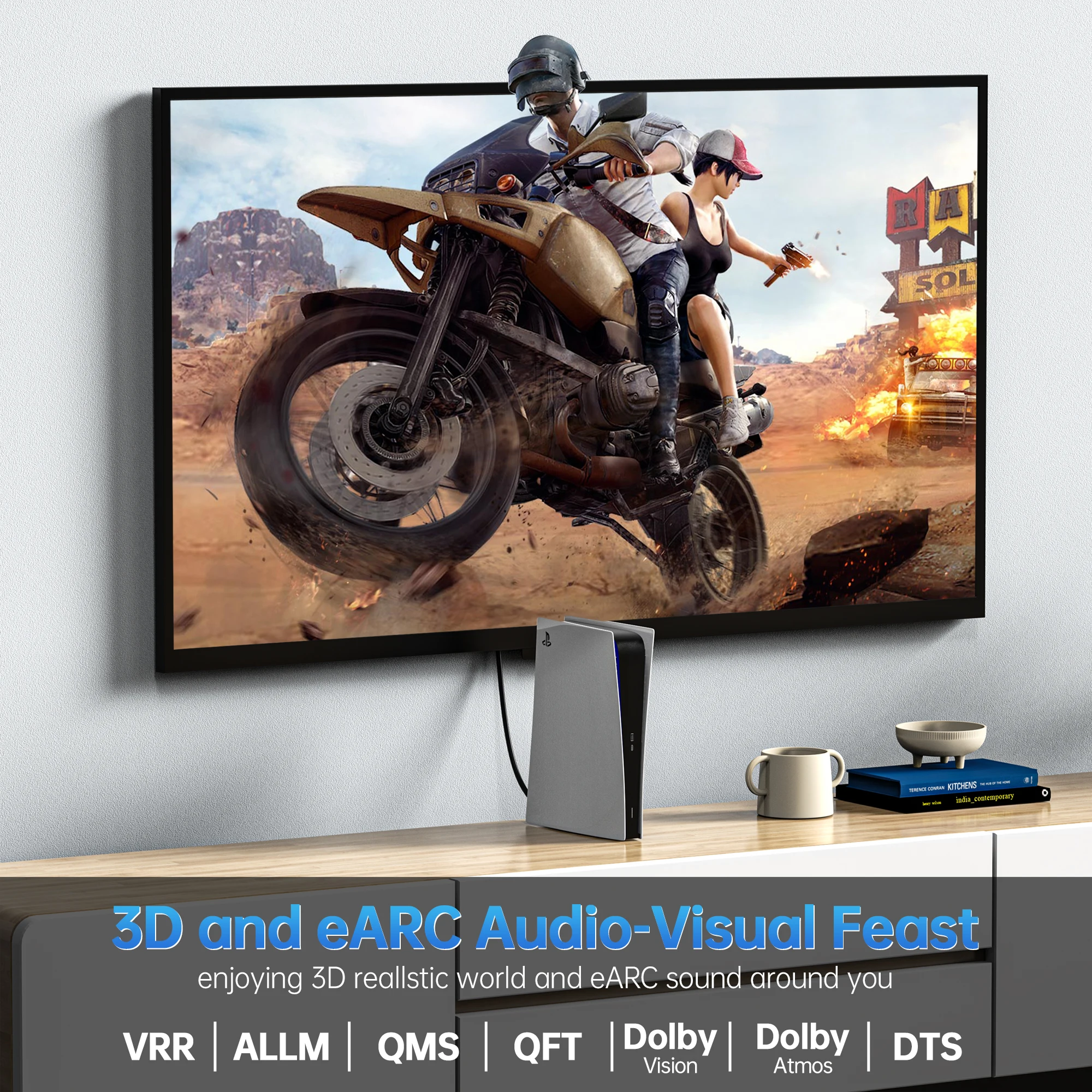 8K HDMI 2.1-Kabel mit 48 Gbit/s Ultra-High-Speed für atemberaubende 8K-Erlebnis-Bandbreite, perfekt für Konsolen und Zuhause der nächsten Generation – Detail 11