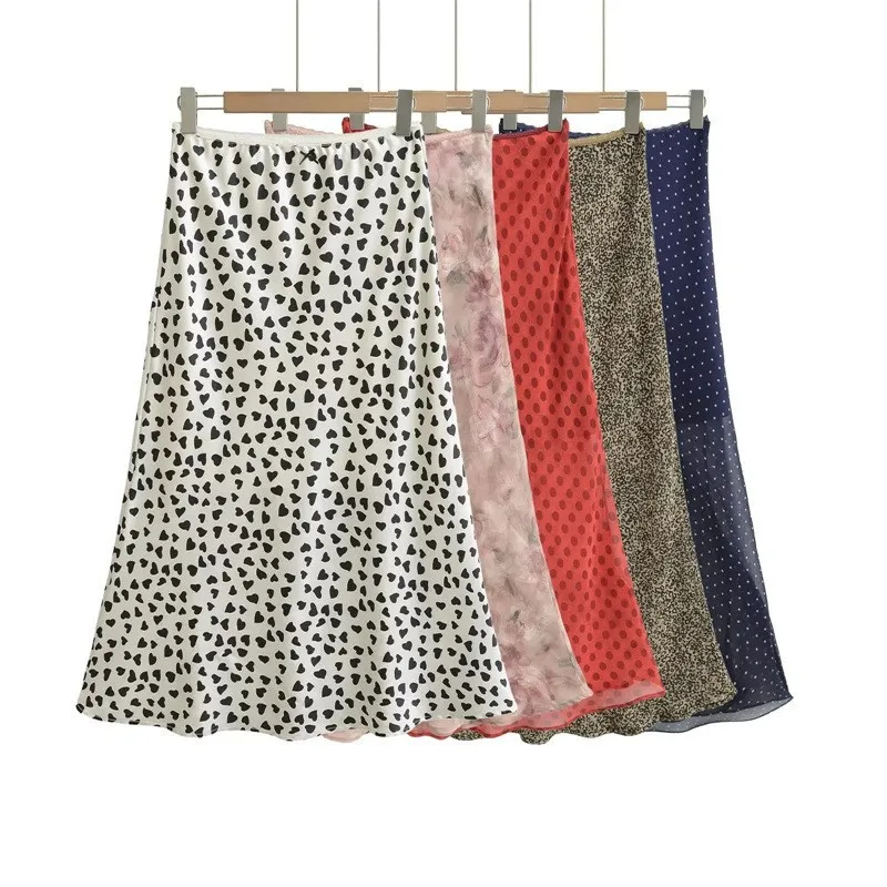 Hot girl high waisted leopard print Midi hip hugging skirt 2026 New summer Women's Skirt new lace patchwork bow lining Skirts