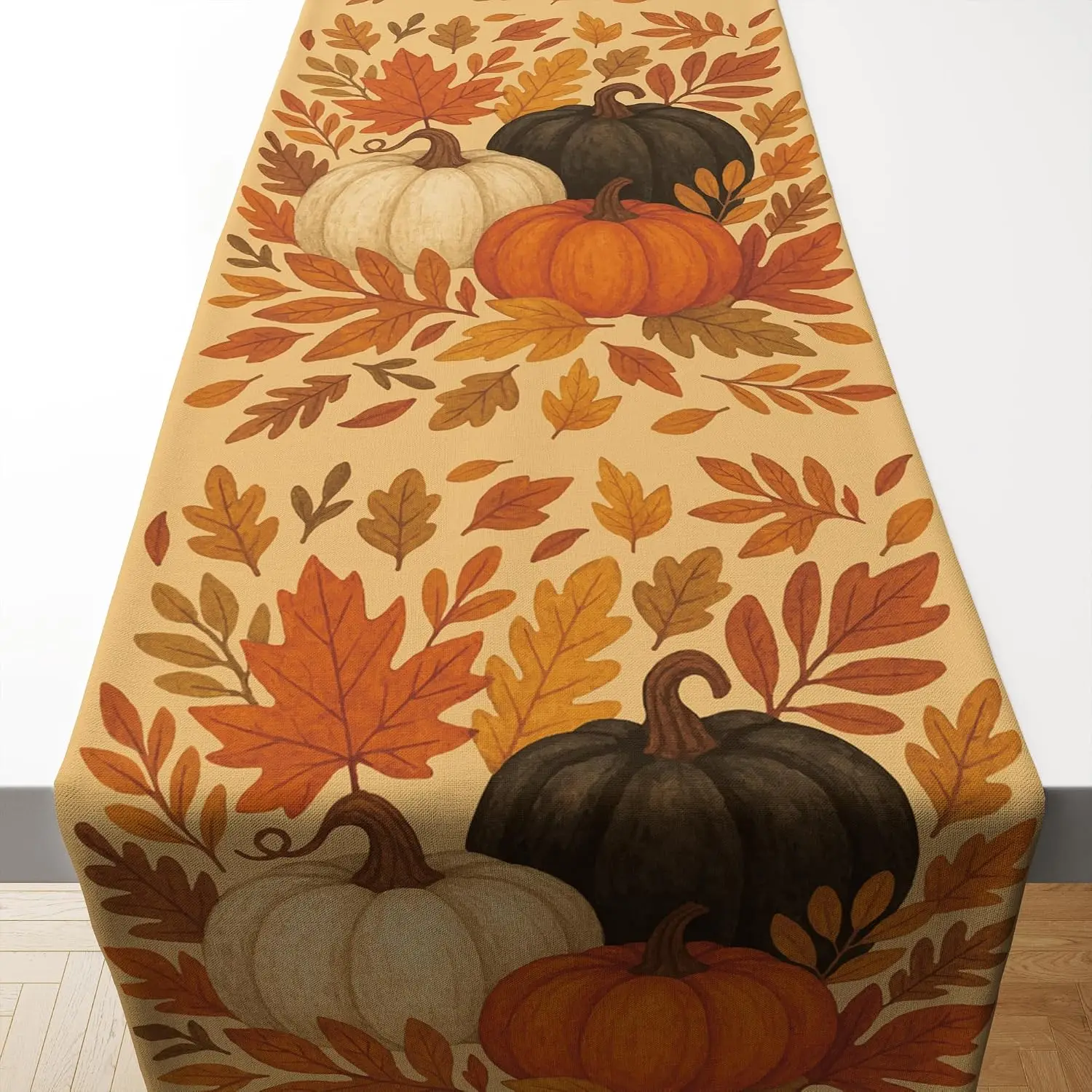 Fall Thanksgiving Table Runner Indoor Outdoor, Friendsgiving Centerpieces Banner Home Kitchen Office Room Decor