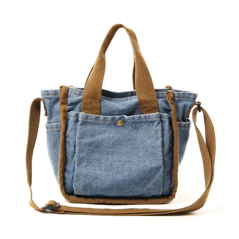 

New Japanese Korean Handbags for Women Retro Casual Denim Small Tote Bag Fashion Trend Single Shoulder Crossbody Bag for Women