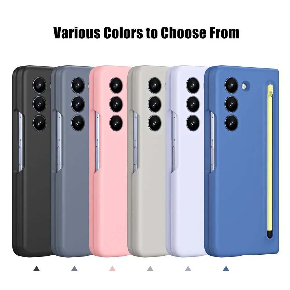 Pen Slot Hinge Case For Samsung Galaxy Z Fold 5 4 3 Fold3 Fold4 Fold5 With Touch Pen Folding Full Protection Shockproof Cover