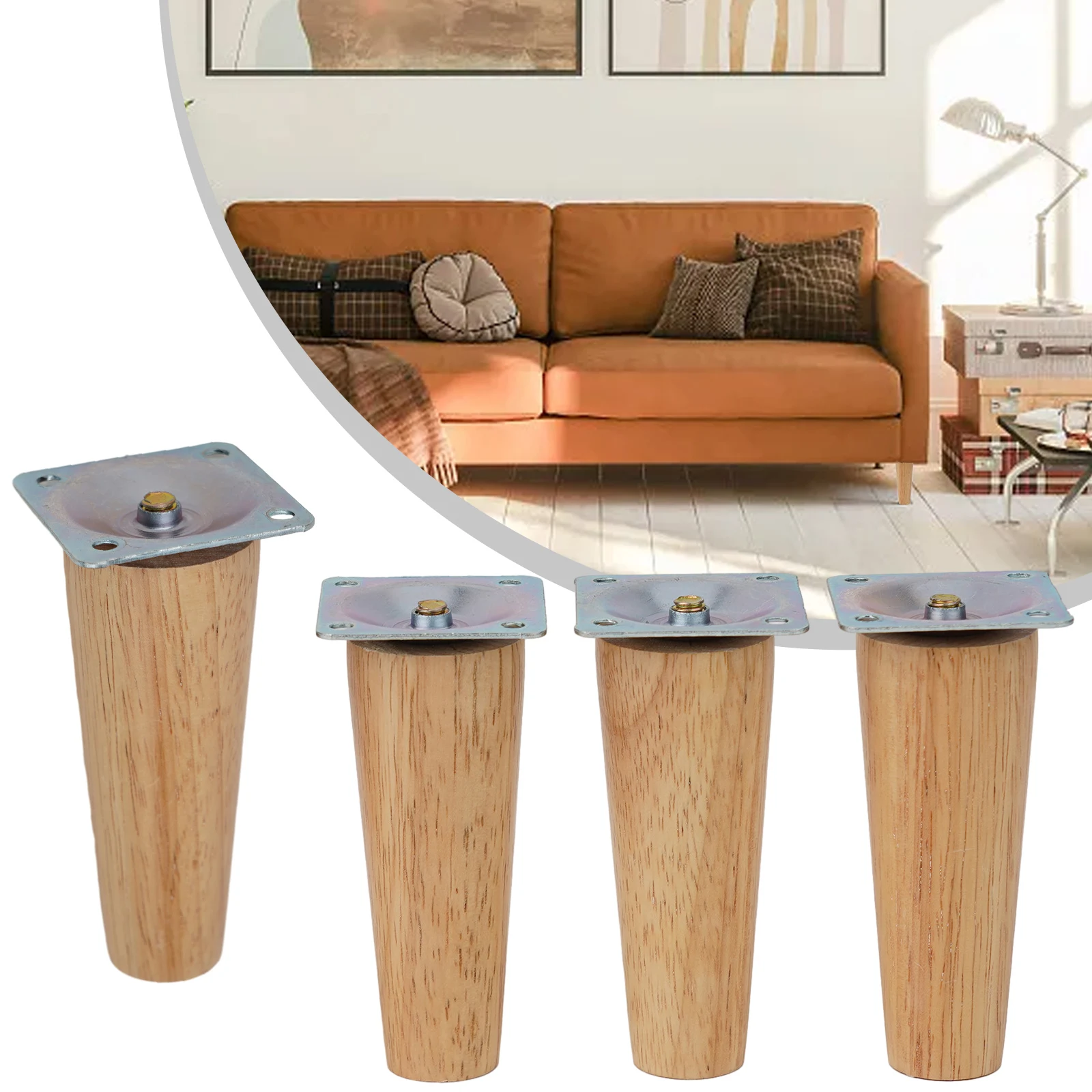 4PCS Sofa Leg Furniture Leg Screw Solid Wood Leg Wooden Table Cabinet Leg Furniture Parts Home Floor Protector