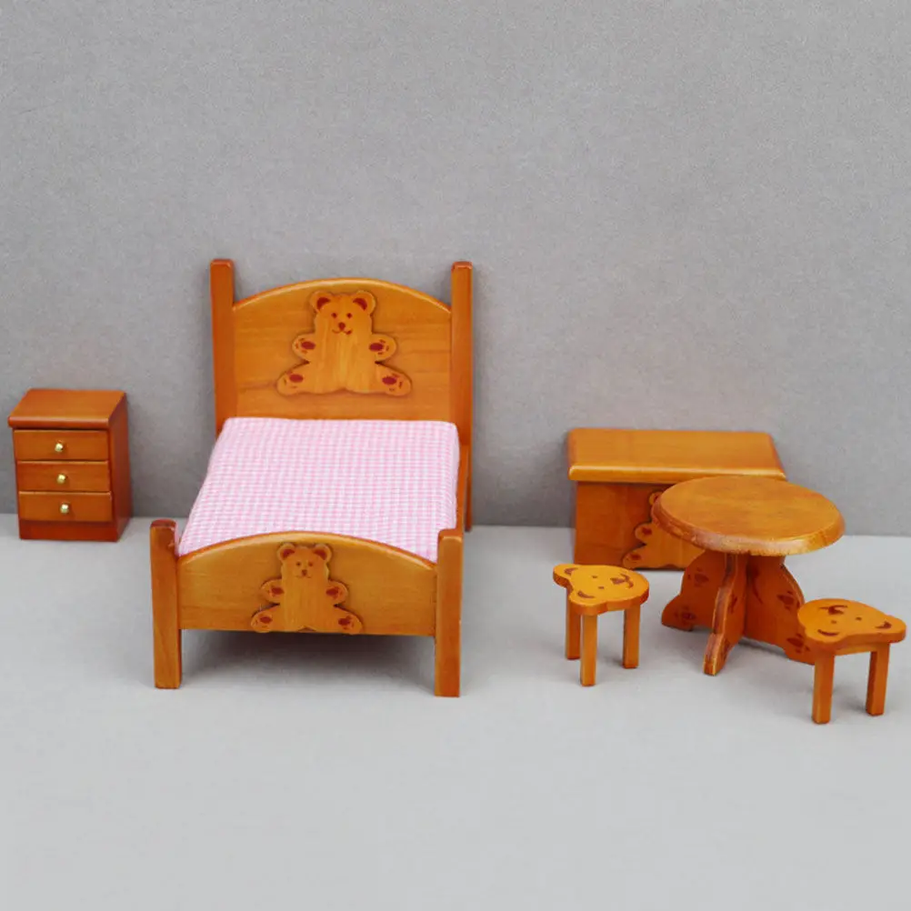 

1Set Miniature Furniture Ornament Bedroom Set Exquisite Mini House Collection Decoration Supplies for Tiny Room Display