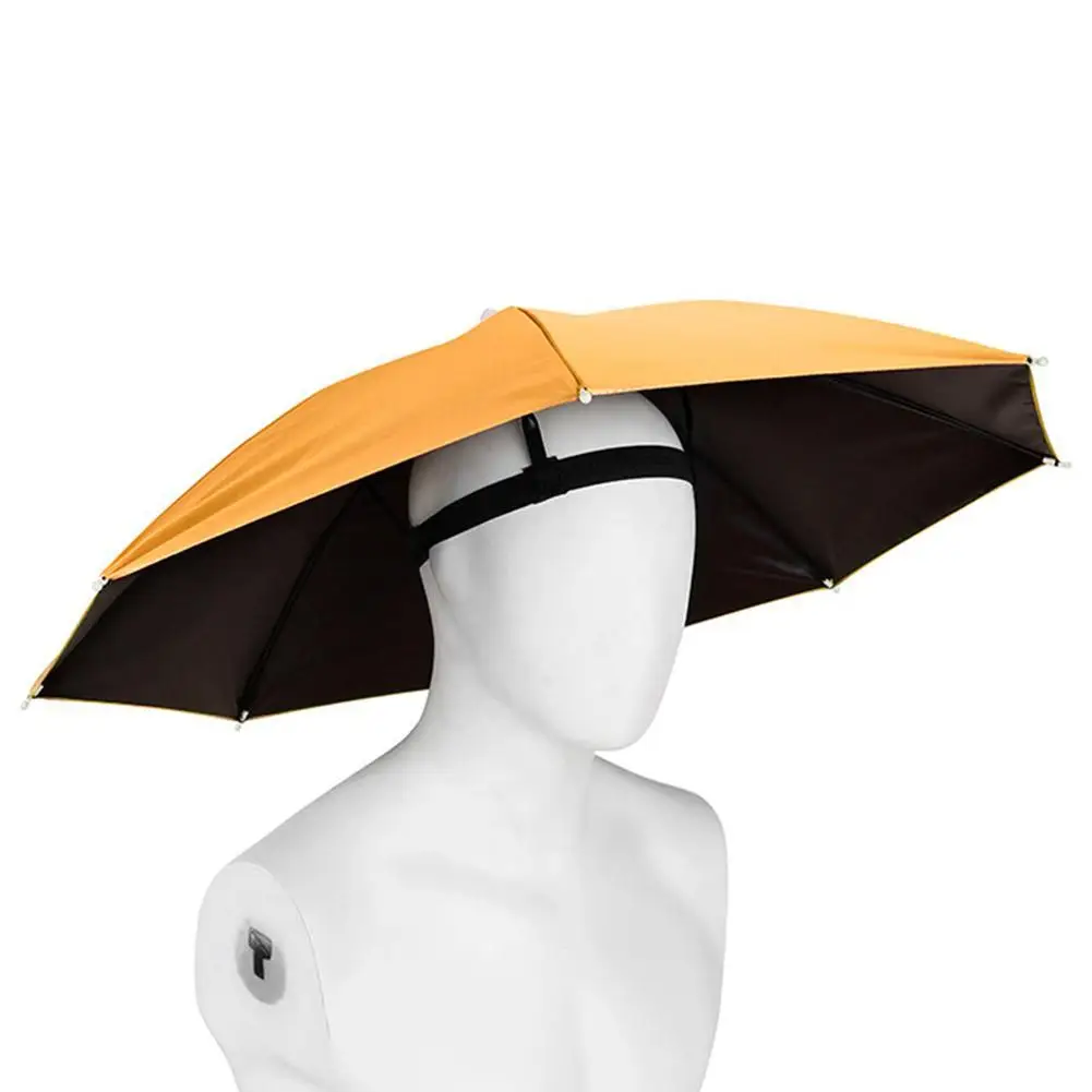 New Outdoor Portable Umbrella Hat Sunscreen Waterproof Fishing Umbrella Universal Headwear Hats Sun Camping Beach Foldable Hats