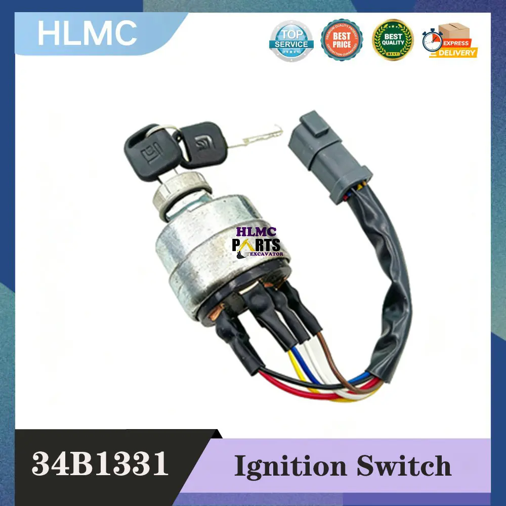 

34B1331 Construction Machinery Parts for Liugong 920E 922E 926E Ignition Switch Electric Door Lock Starter Key