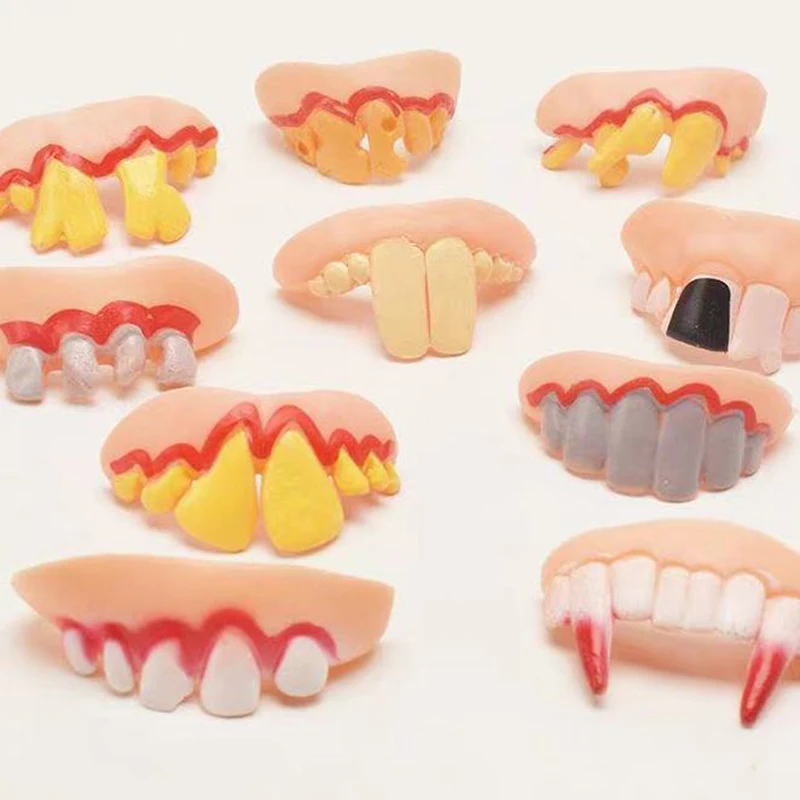 False Teeth For Dog Funny Dentures Pet Decorating Supplies Tricky Dentures Halloween Cosplay Humans And Vampires Toys