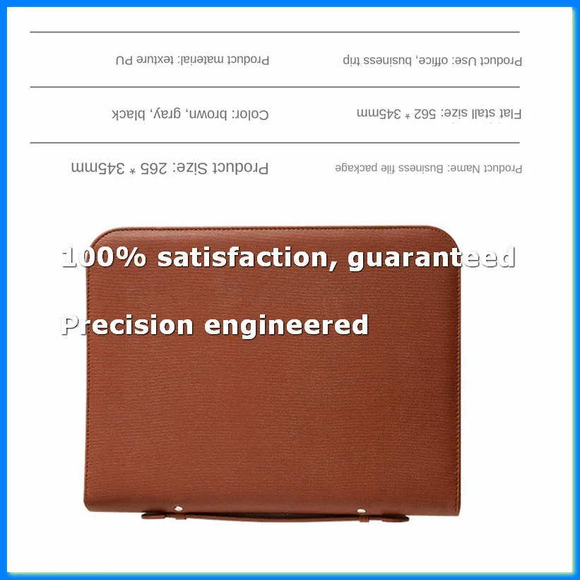 Zippered Portfolio Organizer, Leather Padfolio Binder, Professional Business Binder, Organizer for /Document (Brown)-A73M