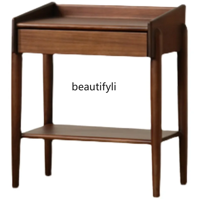 

Small Bedside Table Nordic Solid Wood Japanese-Style Multi-Functional Storage Cabinet Middle and Ancient Bedroom