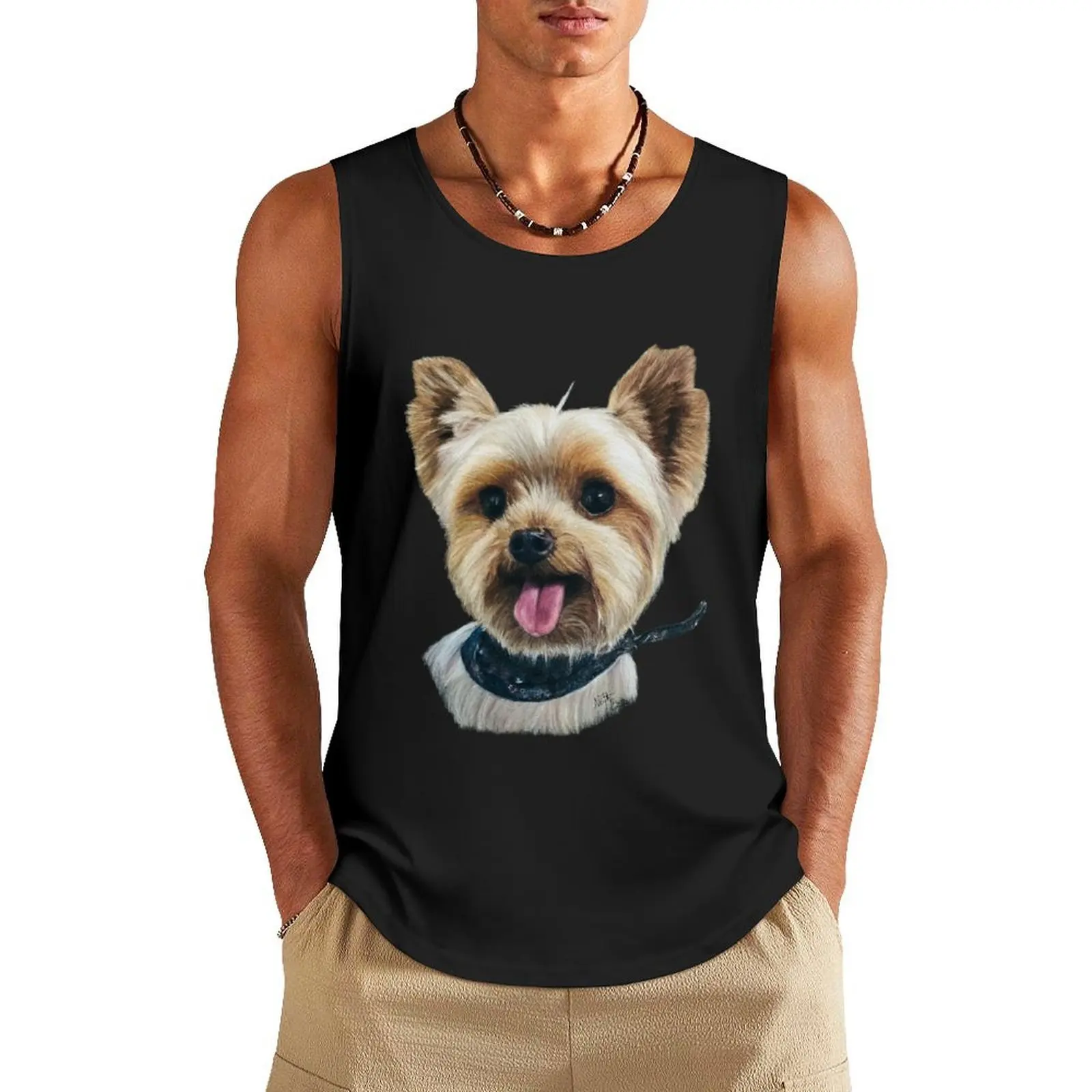 

Cute Yorkshire terrier dog lover Tank Top t shirts Vests man sexycostume sports t-shirts for men