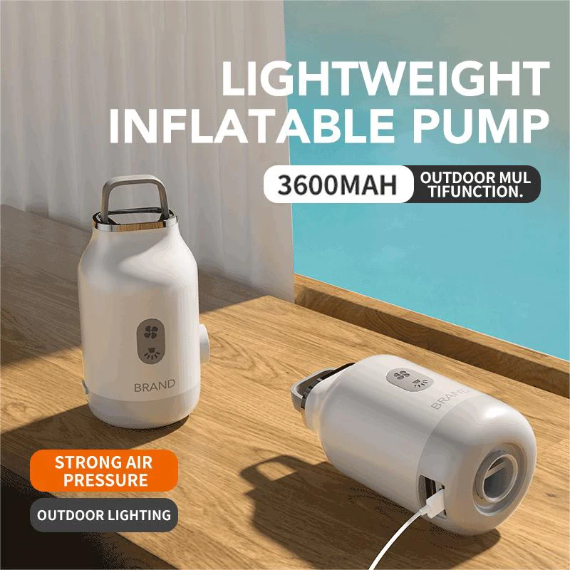 Wireless Electric Inflator Pump 3600mAh Outdoor Air Pump Air Cushion Inflator USB Rechargeable Camping Light 50-500LM Lighting