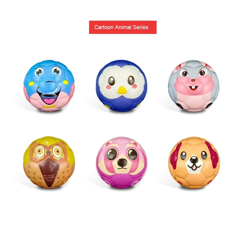 12pcs Fun Cute Children Animal Football Solid Sponge Soft Ball Football Toys Decompression Release Ball Toy Birthday Gift