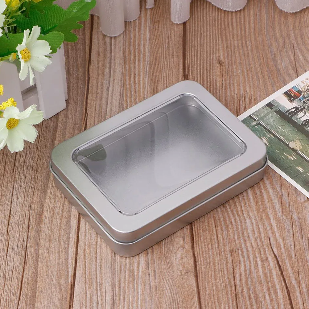 

4PCS USBStorageBox TinplateMetalCase FlashDriveKeysOrganizer ChristmasGift JewelryContainer TransparentCigaretteHolder