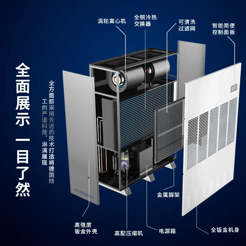 Basement dehumidifier, logistics warehouse, medicinal materials, food drying dehumidifier, high-power industrial dehumidifier