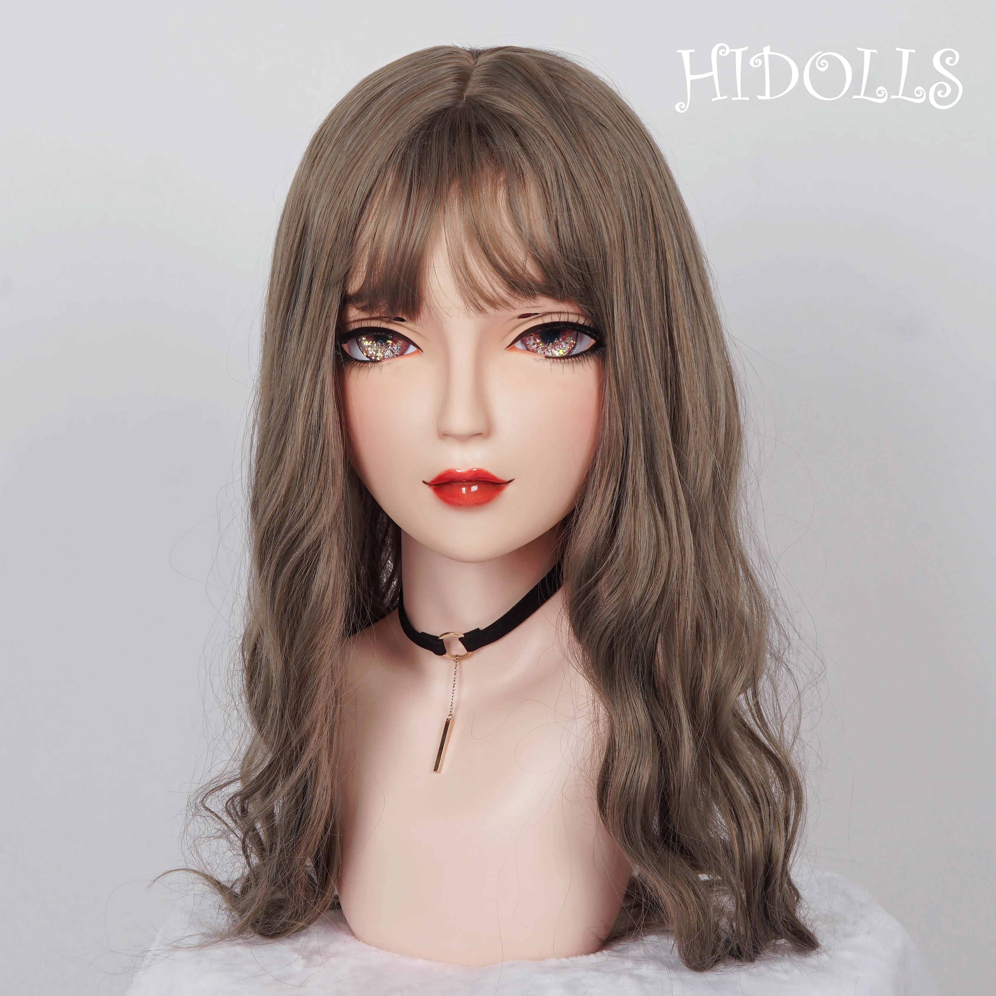 (HD03)HIDOLLS Feito à Mão Feminino Menina Resina Meia Cabeça Cosplay Japonês Role Play BJD Kigurumi Máscara Crossdresser Boneca Máscara