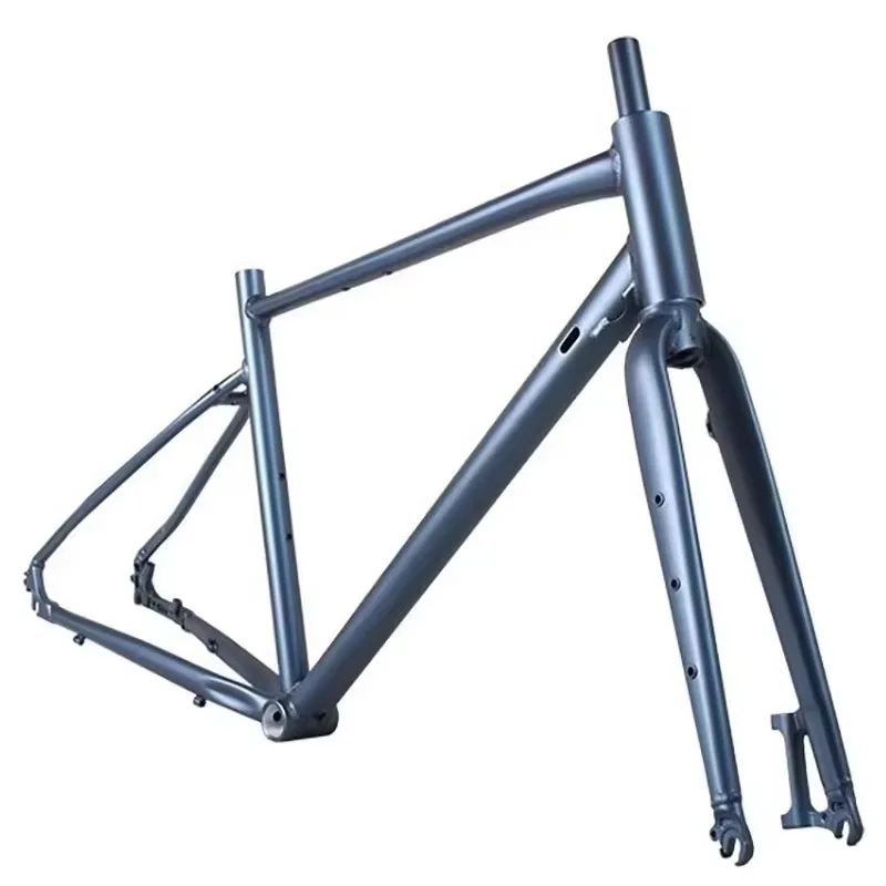 Bike Frame 700C Aluminum Disc Brakes Off-Road Bike Gravel Frame with MTB Forks 700x23/25/28/35/38C Seattube 470 mm 520 mm